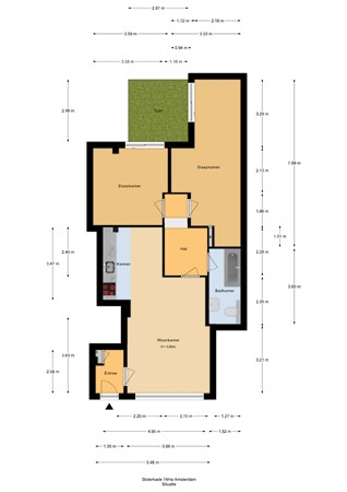 Floorplan - Sloterkade 74H, 1058 HH Amsterdam